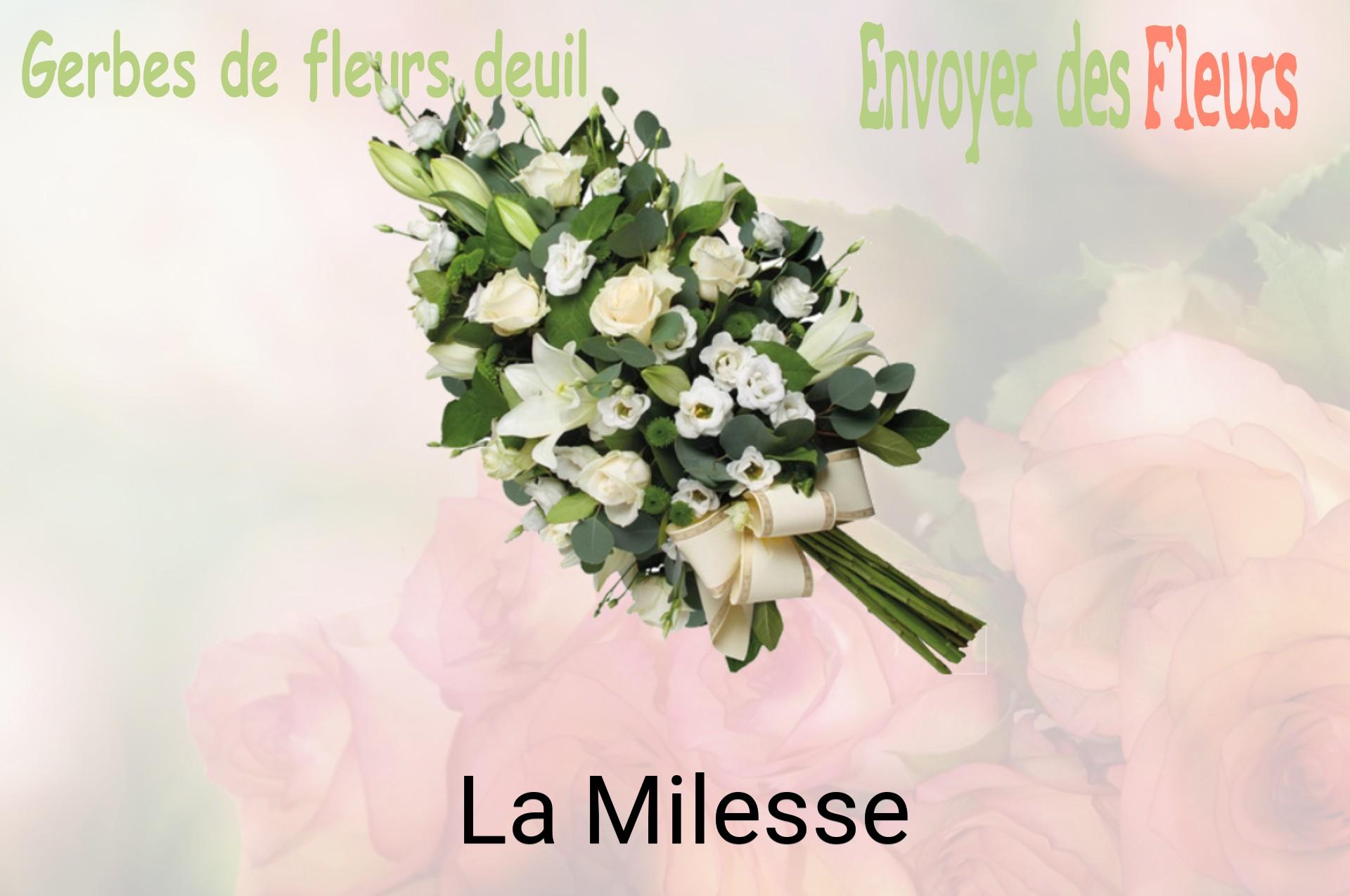 Gerbe de fleurs de deuil livrée à La Milesse